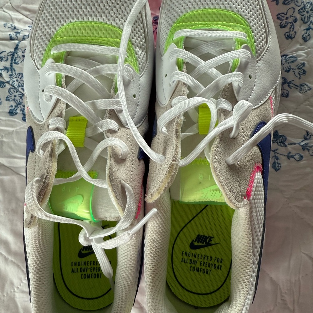 Nike White and Neon Green Athletic Shoes